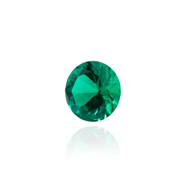 гидротермальный выращенный колумбийский изумруд hydrothermal emerald форма круг бриллиантовая огранка