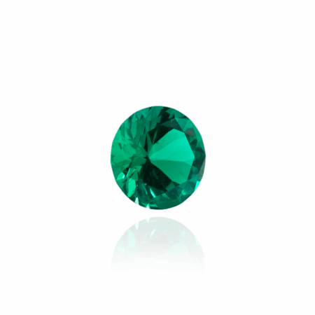 гидротермальный выращенный колумбийский изумруд  hydrothermal emerald форма круг бриллиантовая огранка