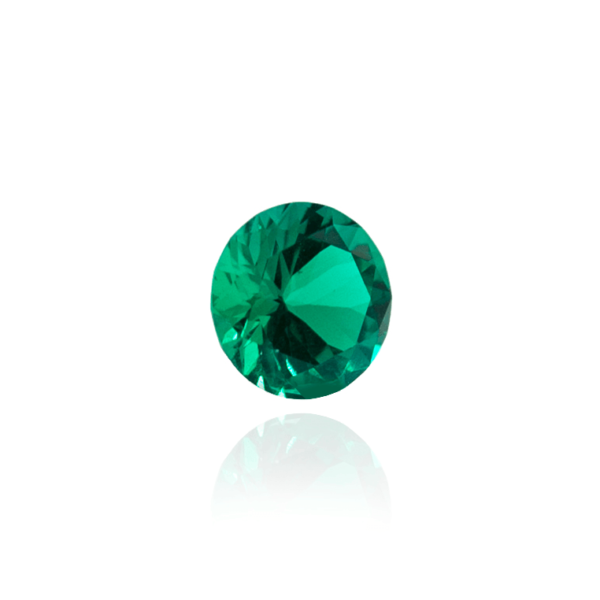 гидротермальный выращенный колумбийский изумруд hydrothermal emerald форма круг бриллиантовая огранка