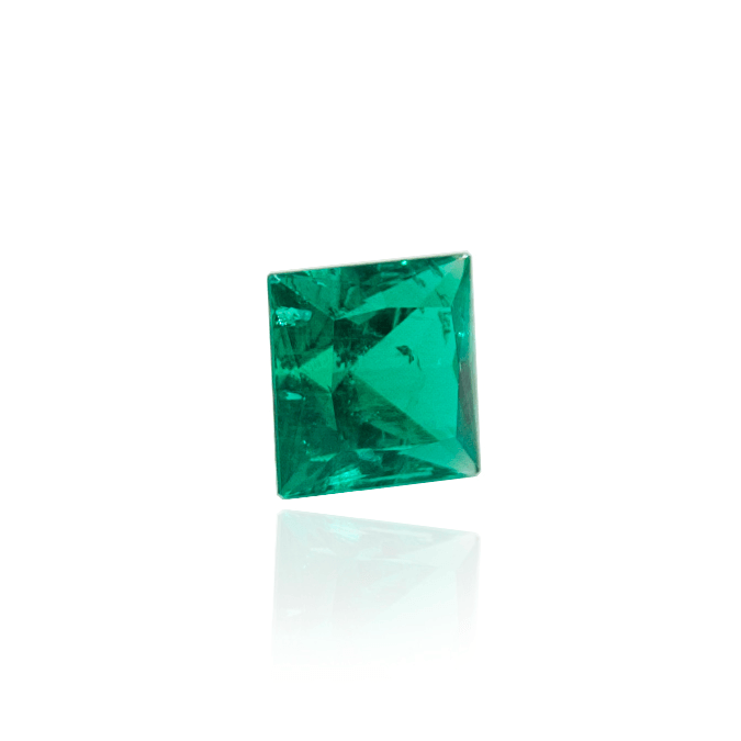 гидротермальный выращенный колумбийский изумруд hydrothermal emerald форма квадрат каре принцесса бриллиантовая огранка