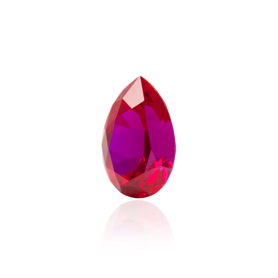 гидротермальный выращенный рубин ruby корунд огранка груша капля бриллиантовая огранка