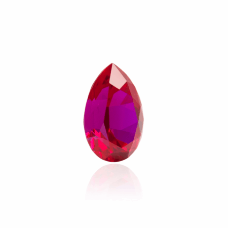 гидротермальный выращенный рубин ruby корунд огранка груша капля бриллиантовая огранка