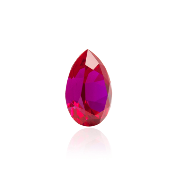 гидротермальный выращенный рубин ruby корунд огранка груша капля бриллиантовая огранка