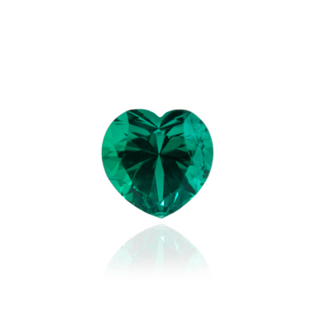 гидротермальный выращенный колумбийский изумруд  hydrothermal emerald форма сердце ювелирные вставки в подарок