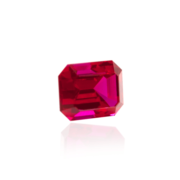 гидротермальный выращенный рубин ruby корунд октагон ступенчатая огранка