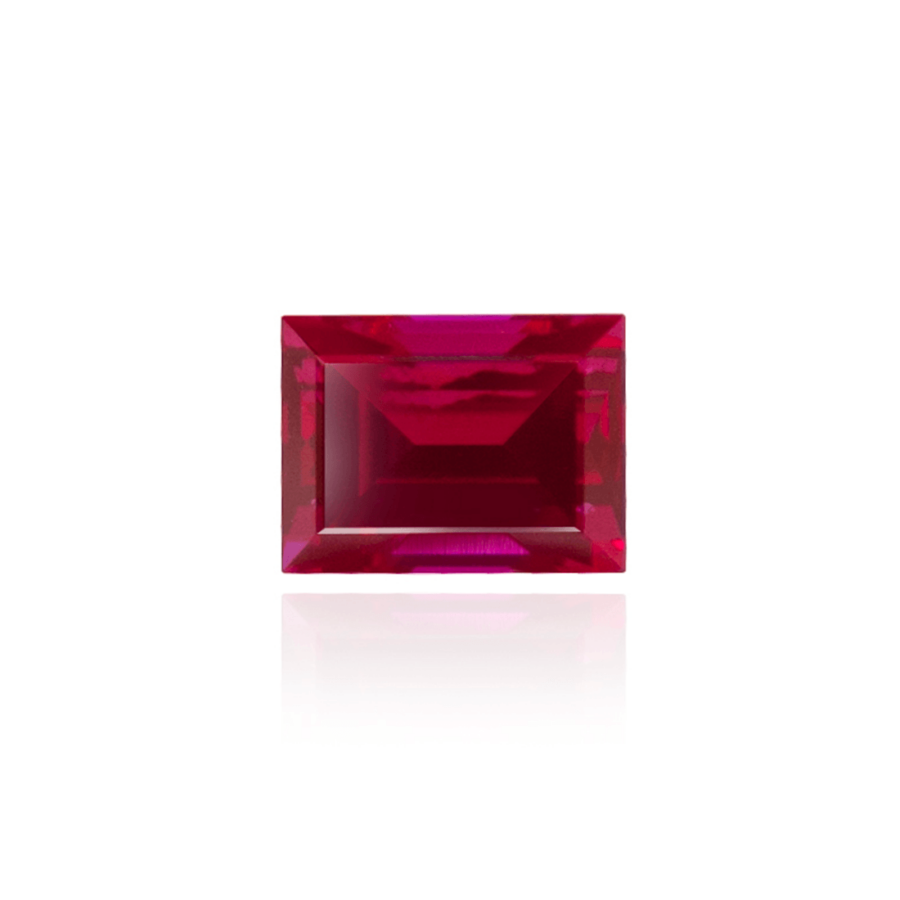 гидротермальный выращенный рубин ruby корунд форма камня багет огранка ступенчатая