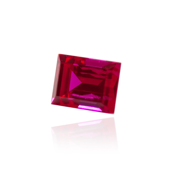 гидротермальный выращенный рубин ruby корунд форма камня багет огранка ступенчатая