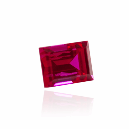 гидротермальный выращенный рубин ruby корунд форма камня багет огранка ступенчатая