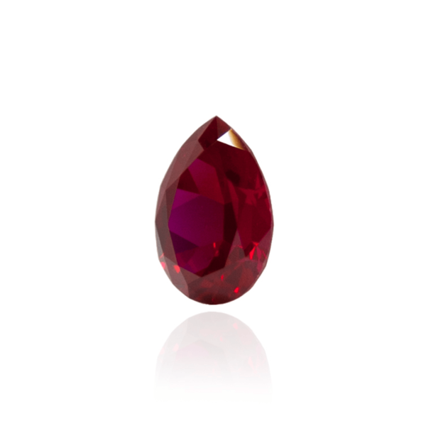 гидротермальный выращенный рубин голубиная кровь dark ruby корунд огранка груша капля